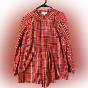 Woman Within-Vibrant Plaid Women's Tunic Dress - Size L